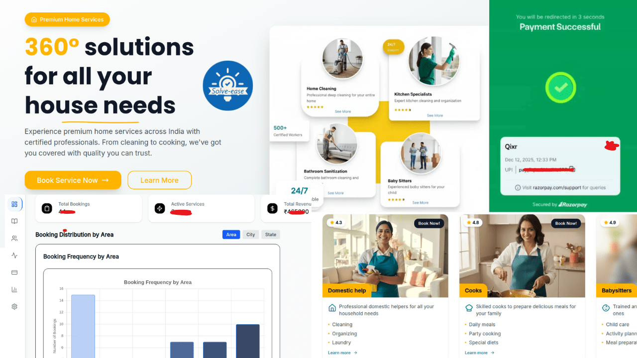 QIXR Case Study: Home Services MVP by SolveEase | Next.js + Razorpay